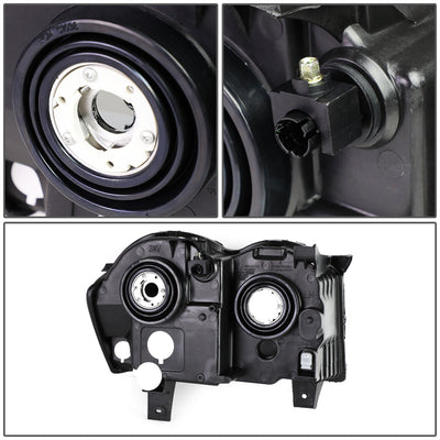 D-Motoring - Headlights - Black Housing - Amber Corner - Plug-n-Play - Pair - 05-07 Jeep Grand Cherokee - 5