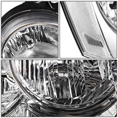 D-Motoring - Headlights - Chrome Housing - Clear Lens - Plug-n-Play - Pair - 05-07 Jeep Grand Cherokee - 4