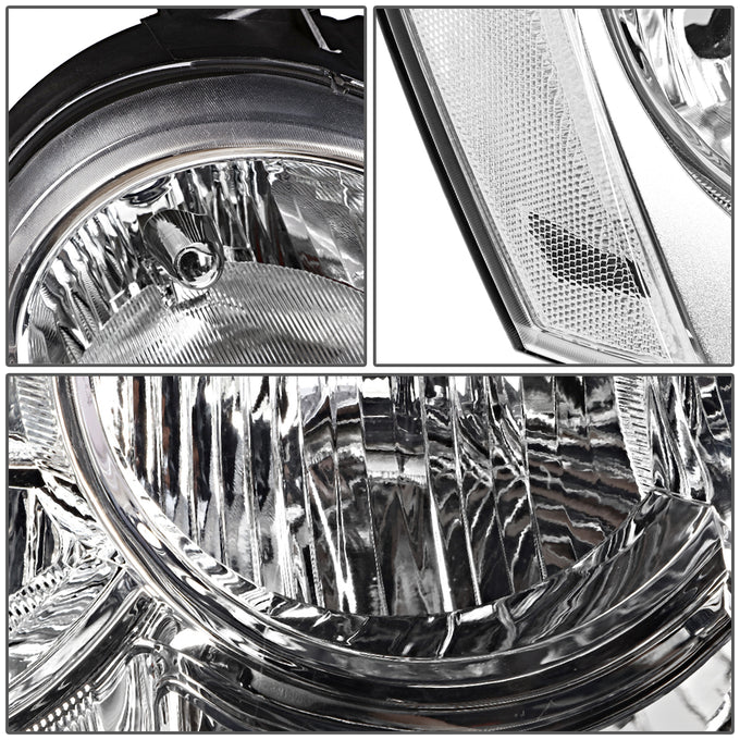 D-Motoring - Headlights - Chrome Housing - Clear Lens - Plug-n-Play - Pair - 05-07 Jeep Grand Cherokee - 4
