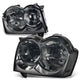 D-Motoring - Headlights - Smoked Lens - Clear Corner - Plug-n-Play - Pair - 05-07 Jeep Grand Cherokee - 1