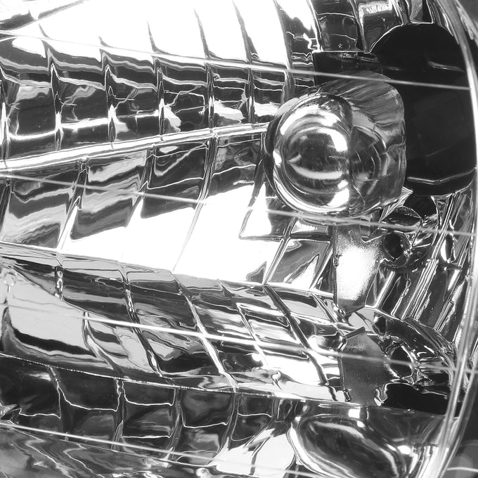 D-Motoring - Headlights - Chrome Housing - Clear Lens - Amber Corner - Plug-n-Play - Pair - 98-01 Kia Sephia - 3