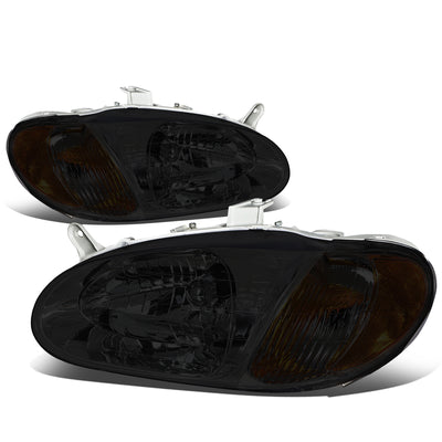 D-Motoring - Headlights - Smoked Housing - Smoked Lens - Amber Corner - Plug-n-Play - Pair - 98-01 Kia Sephia - 1
