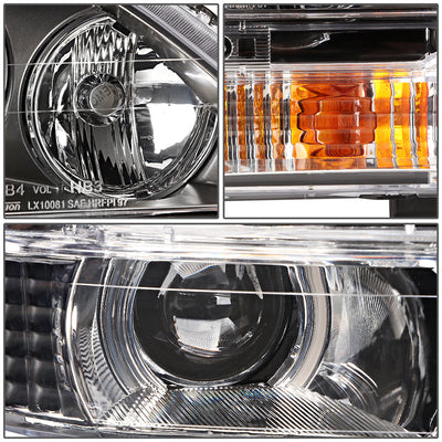 D-Motoring - Headlights - Black Housing - Amber Corner - Plug-n-Play - Pair - 99-03 Lexus RX300 - 4
