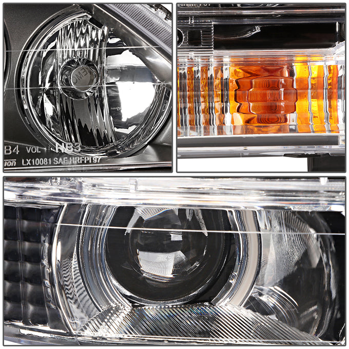 D-Motoring - Headlights - Black Housing - Amber Corner - Plug-n-Play - Pair - 99-03 Lexus RX300 - 4