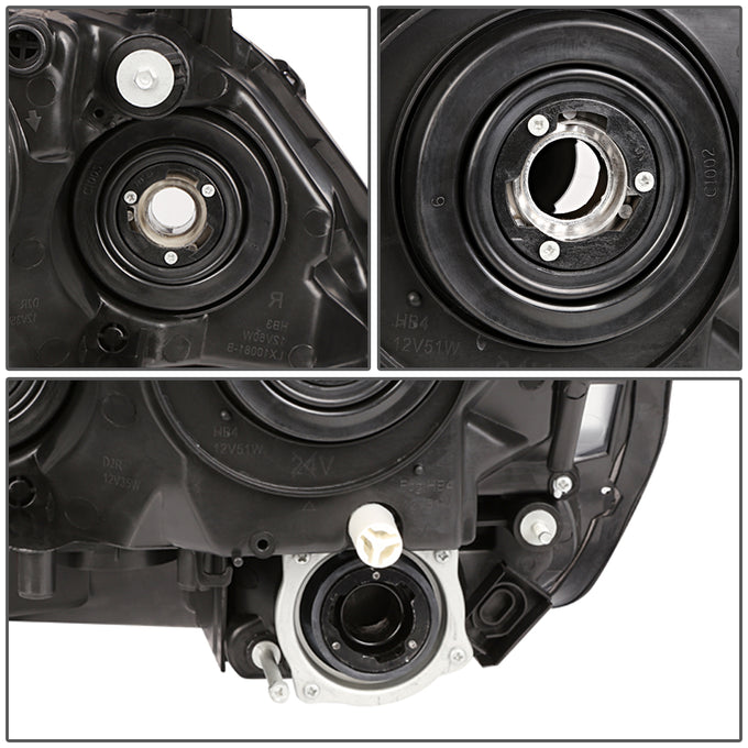 D-Motoring - Headlights - Black Housing - Clear Lens - Clear Corner - Plug-n-Play - Pair - 99-03 Lexus RX300 - 5