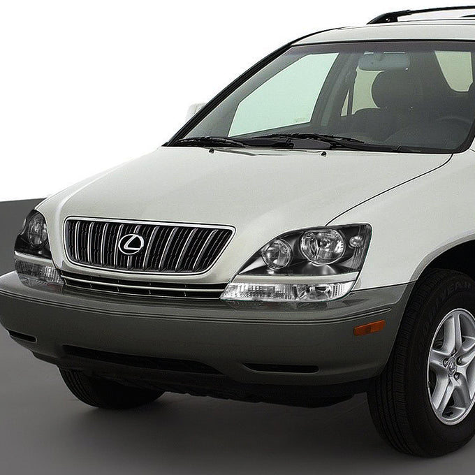 D-Motoring - Headlights - Black Housing - Clear Lens - Clear Corner - Plug-n-Play - Pair - 99-03 Lexus RX300 - 7