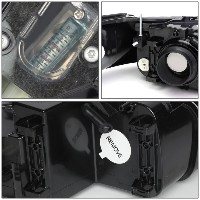 D-Motoring - Headlights - Black Housing - Clear Lens - Amber Corner - Plug-n-Play - Pair - 98-02 Lincoln Town Car - 5