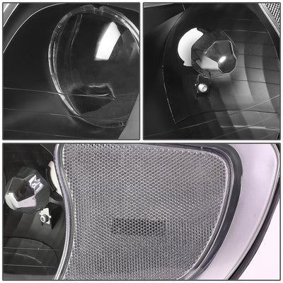 D-Motoring - Headlights - Black Housing - Clear Lens - Plug-n-Play - Pair - 98-02 Lincoln Town Car - 4
