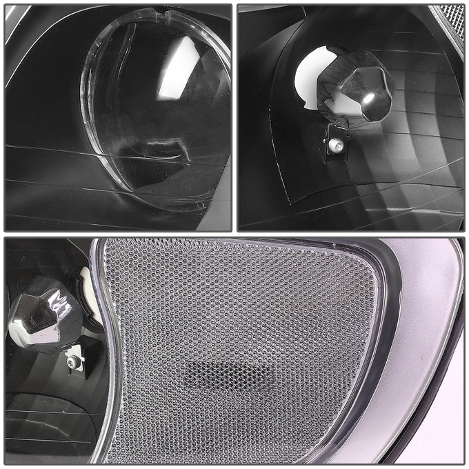 D-Motoring - Headlights - Black Housing - Clear Lens - Plug-n-Play - Pair - 98-02 Lincoln Town Car - 4