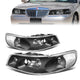 98-02 Lincoln Town Car Headlights - Black Housing - Clear Lens - Plug-n-Play - Pair