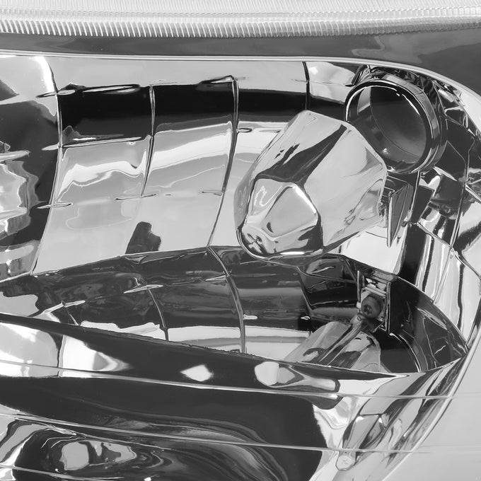 D-Motoring - Headlights - Chrome Housing - Clear Lens - Amber Corner - Plug-n-Play - Pair - 98-02 Lincoln Town Car - 3