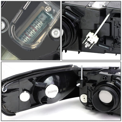 D-Motoring - Headlights - Chrome Housing - Clear Lens - Plug-n-Play - Pair - 98-02 Lincoln Town Car - 5