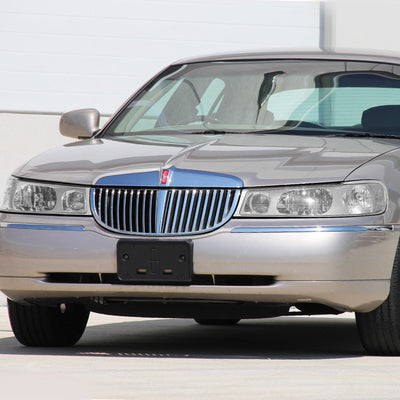 D-Motoring - Headlights - Chrome Housing - Clear Lens - Plug-n-Play - Pair - 98-02 Lincoln Town Car - 7