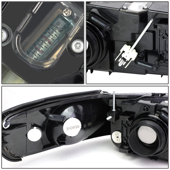 D-Motoring - Headlights - Smoked Lens - Plug-n-Play - Pair - 98-02 Lincoln Town Car - 5
