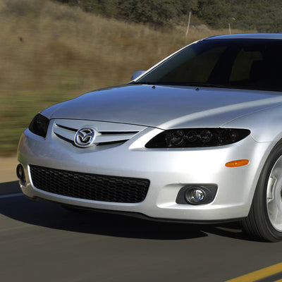 D-Motoring - 03-05 Mazda 6Headlights - Smoked Housing - Smoked Lens - Clear Corner - Plug-n-Play - Pair - 7