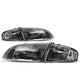 D-Motoring - Headlights - Black Housing - Clear Corner - Plug-n-Play - Pair - 98-99 Mazda 626 - 1