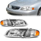 98-99 Mazda 626 Headlights - Chrome Housing - Amber Corner - Plug-n-Play - Pair