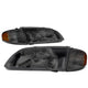 D-Motoring - Headlights - Smoked Lens - Amber Corner - Plug-n-Play - Pair - 98-99 Mazda 626 - 5