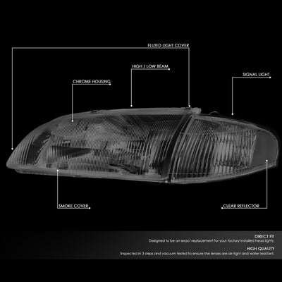 D-Motoring - Headlights - Smoked Lens - Plug-n-Play - Pair - 98-99 Mazda 626 - 2
