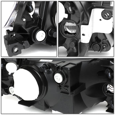 D-Motoring - Headlights - Black Housing - Clear Lens - Amber Corner - Plug-n-Play - Pair - 01-03 Mazda Protege - 5