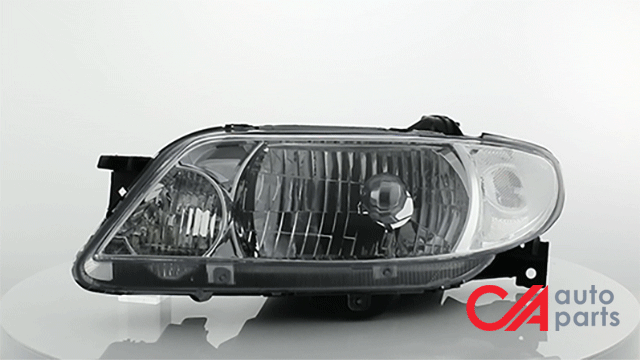 D-Motoring - Headlights - Chrome Housing - Clear Corner - Plug-n-Play - Pair - 01-03 Mazda Protege - 2