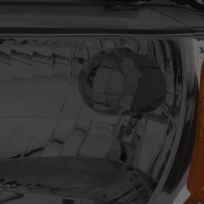 D-Motoring - Headlights - Smoked Lens - Amber Corner - Plug-n-Play - Pair - 01-03 Mazda Protege - 2