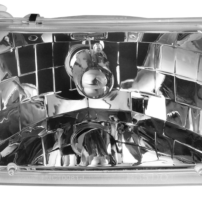 D-Motoring - Headlights - Chrome Housing - Clear Corner - Plug-n-Play - Pair - 98-02 Mercury Grand Marquis - 2