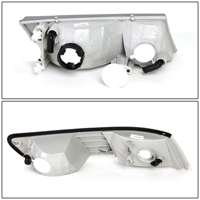 D-Motoring - Headlights - Smoked Lens - Amber Corner - Plug-n-Play - Pair - 98-02 Mercury Grand Marquis - 4