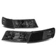 D-Motoring - Headlights - Smoked Housing - Smoked Lens - Clear Corner - Plug-n-Play - Pair - 98-02 Mercury Grand Marquis - 1