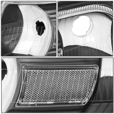 D-Motoring - 06-11 Mercury Grand Marquis Headlights - Black Housing - Clear Lens - Clear Corner - Plug-n-Play - Pair - 4