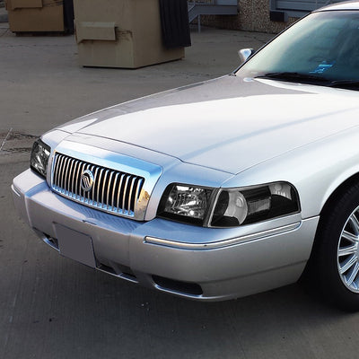 D-Motoring - 06-11 Mercury Grand Marquis Headlights - Black Housing - Clear Lens - Clear Corner - Plug-n-Play - Pair - 7