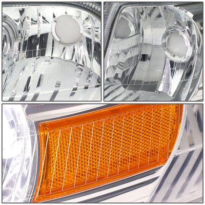 D-Motoring - Headlights - Chrome Housing - Amber Corner - Plug-n-Play - Pair - 06-11 Mercury Grand Marquis - 3