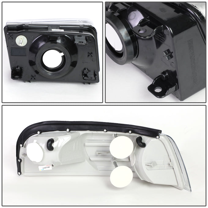D-Motoring - Headlights - Chrome Housing - Amber Corner - Plug-n-Play - Pair - 06-11 Mercury Grand Marquis - 4