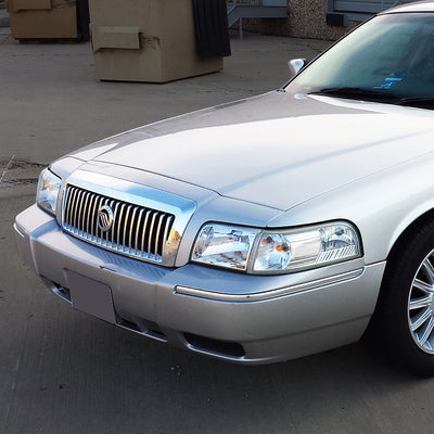 D-Motoring - 06-11 Mercury Grand Marquis Headlights - Chrome Housing - Clear Lens - Clear Corner - Plug-n-Play - Pair - 7