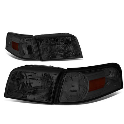 D-Motoring - 06-11 Mercury Grand Marquis Headlights - Chrome Housing - Smoked Lens - Amber Corner - Plug-n-Play - Pair - 1