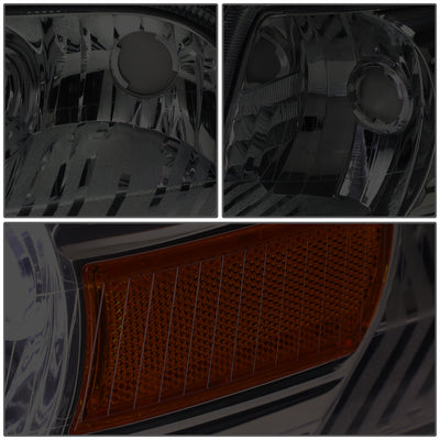 D-Motoring - 06-11 Mercury Grand Marquis Headlights - Chrome Housing - Smoked Lens - Amber Corner - Plug-n-Play - Pair - 4
