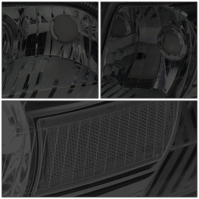 D-Motoring - Headlights - Smoked Housing - Smoked Lens - Clear Corner - Plug-n-Play - Pair - 06-11 Mercury Grand Marquis - 4