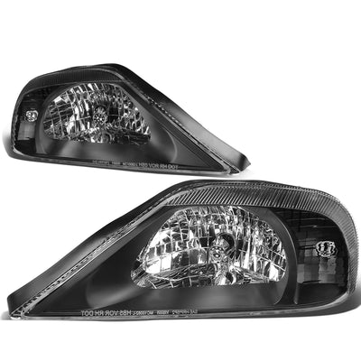 D-Motoring - Headlights - Black Housing - Clear Corner - Plug-n-Play - Pair - 00-05 Mercury Sable - 1