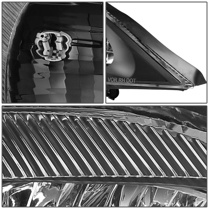 D-Motoring - Headlights - Black Housing - Clear Corner - Plug-n-Play - Pair - 00-05 Mercury Sable - 4