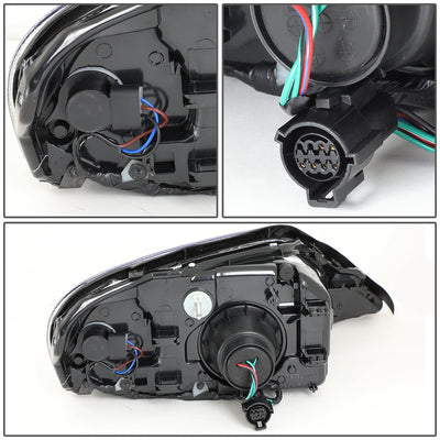 D-Motoring - Headlights - Black Housing - Clear Corner - Plug-n-Play - Pair - 00-05 Mercury Sable - 5