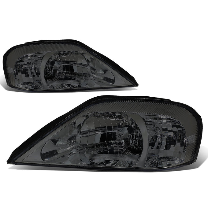 D-Motoring - Headlights - Smoked Lens - Clear Corner - Plug-n-Play - Pair - 00-05 Mercury Sable - 1