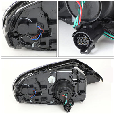 D-Motoring - Headlights - Smoked Lens - Clear Corner - Plug-n-Play - Pair - 00-05 Mercury Sable - 4