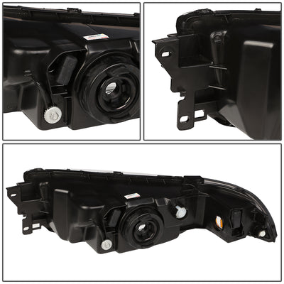 D-Motoring - Headlights - Black Housing - Clear Corner - Plug-n-Play - Pair - 99-03 Mitsubishi Galant - 5