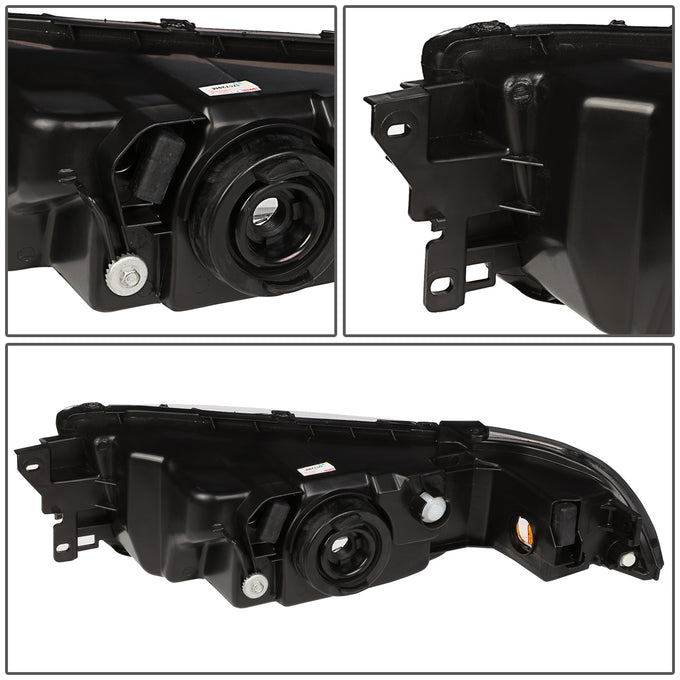 D-Motoring - Headlights - Black Housing - Clear Corner - Plug-n-Play - Pair - 99-03 Mitsubishi Galant - 5
