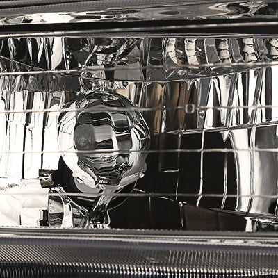 D-Motoring - Headlights - Chrome Housing - Amber Corner - Plug-n-Play - Pair - 99-04 Chrysler 300M - 3