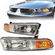 99-04 Chrysler 300M Headlights - Chrome Housing - Amber Corner - Plug-n-Play - Pair