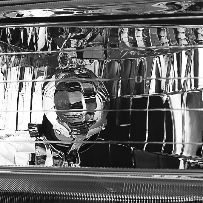 D-Motoring - Headlights - Chrome Housing - Clear Corner - Plug-n-Play - Pair - 99-03 Mitsubishi Galant - 2