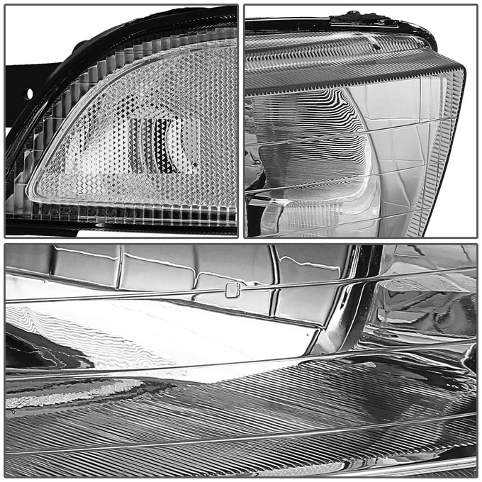 D-Motoring - Headlights - Chrome Housing - Clear Corner - Plug-n-Play - Pair - 99-03 Mitsubishi Galant - 3