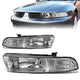 99-03 Mitsubishi Galant Headlights - Chrome Housing - Clear Corner - Plug-n-Play - Pair