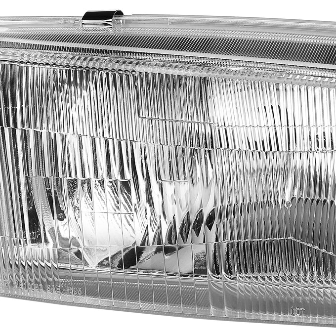 D-Motoring - Headlights - Chrome Housing - Clear Lens - Amber Corner - Plug-n-Play - Pair - 97-02 Mitsubishi Mirage 2-Dr Coupe - 2